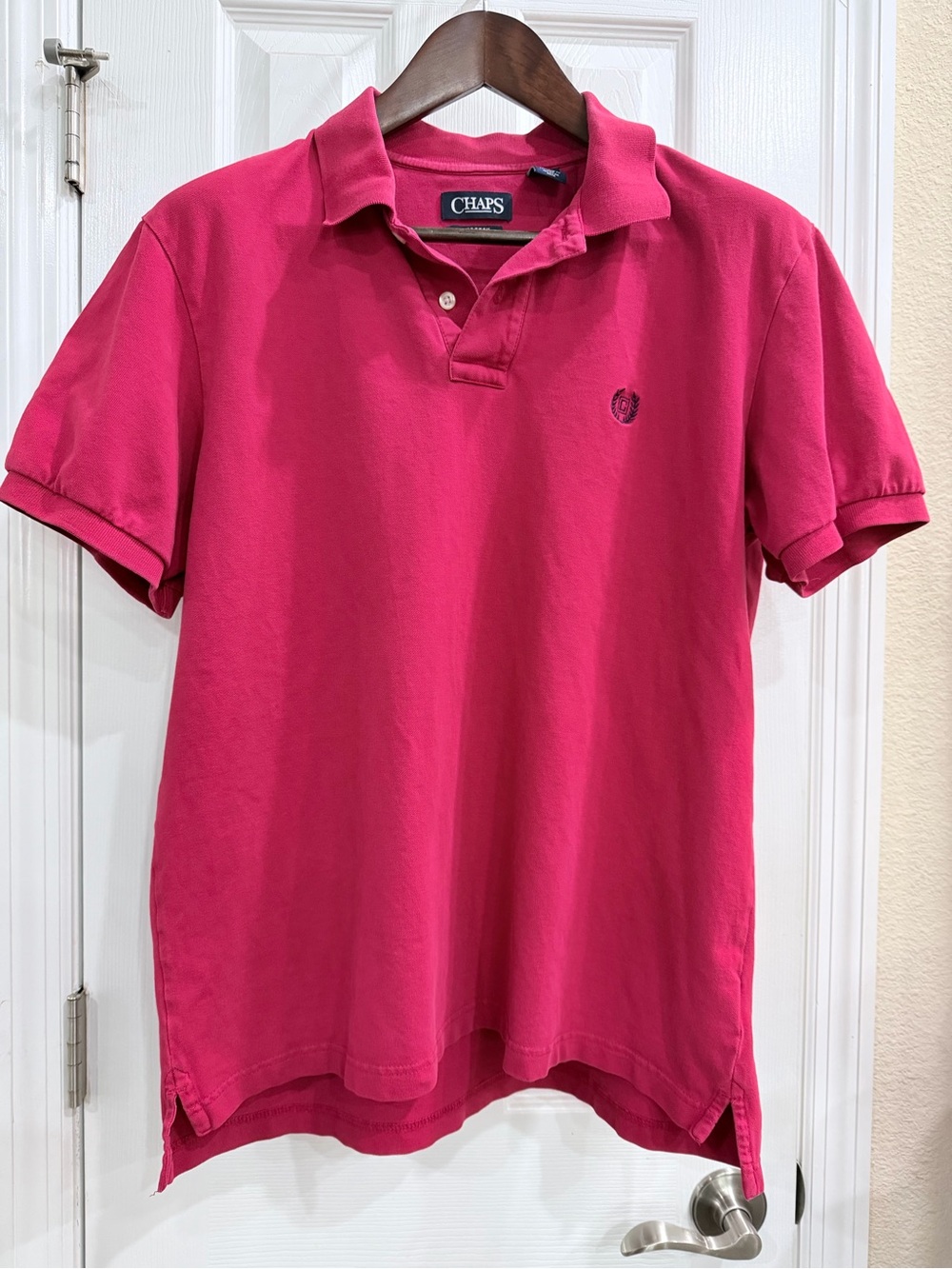 Chaps Stretch Polo Shirt Men’s Large Red Short Sleeve Classic Fit